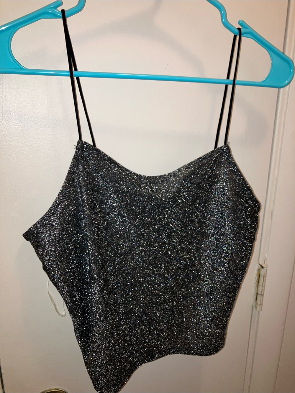 Wallflower Metallic Black Sparkle Cami